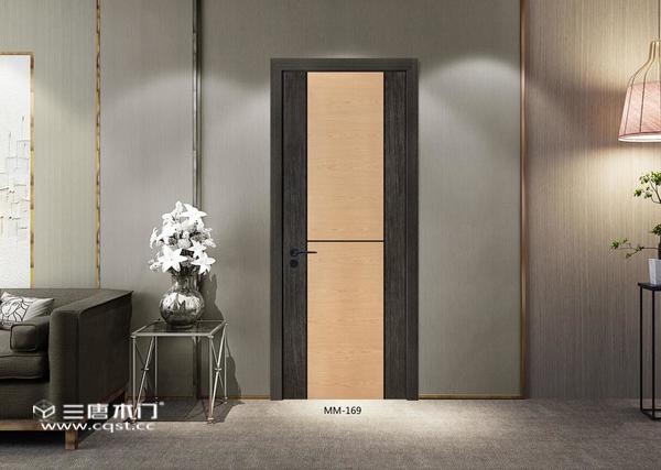 重庆三唐木门：科技木皮木门场景图展示　轻奢